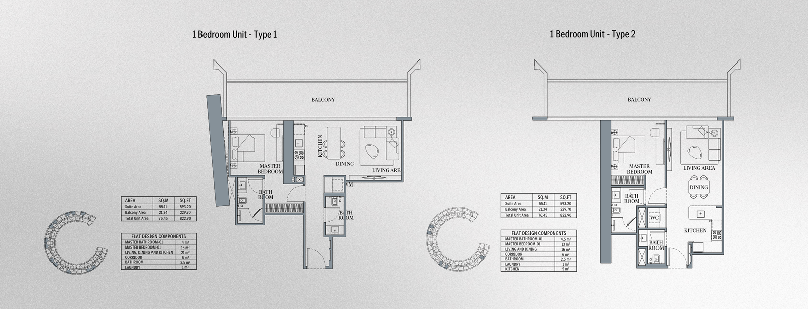 View floor plan — 1 bedroom